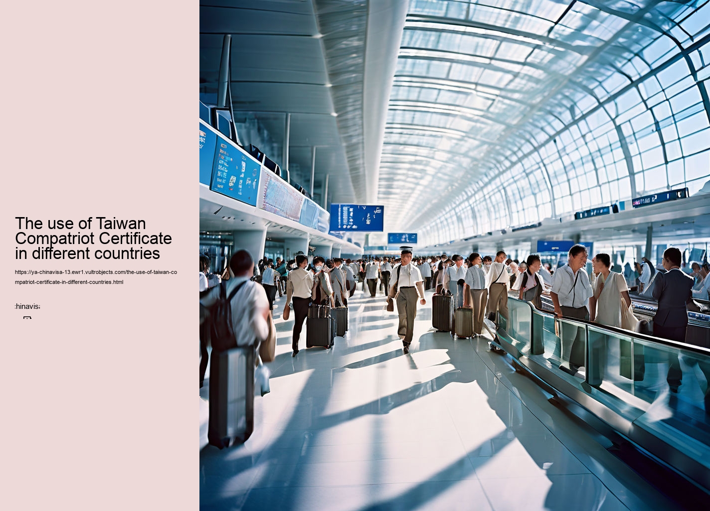 The use of Taiwan Compatriot Certificate in different countries